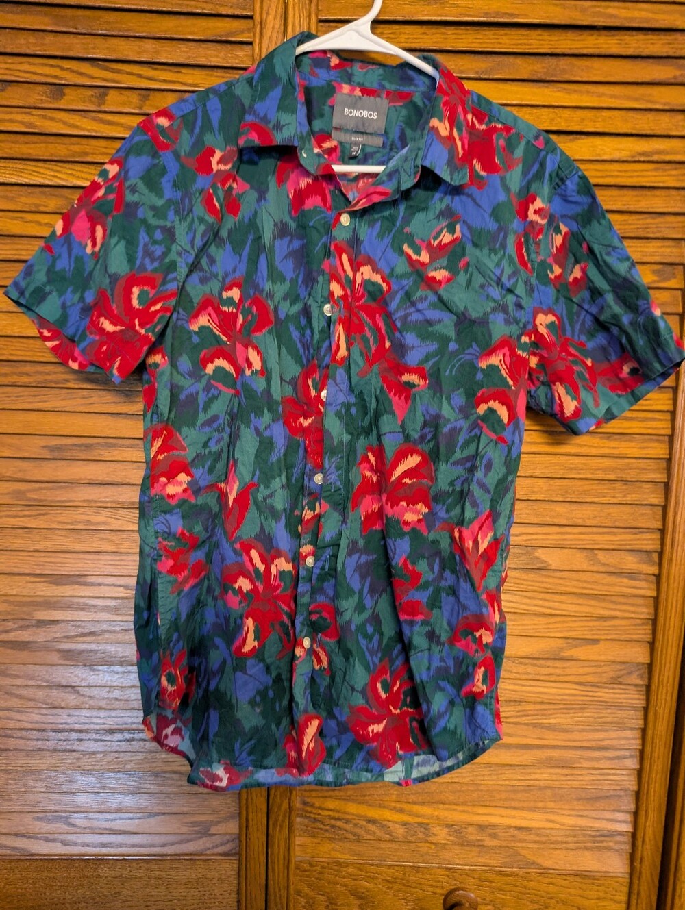 Bonobos Men's Floral Tropical Short Sleeve Button-down Shirt Sample Size M